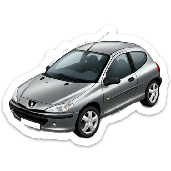 A car Peugeot 206 grey with the registration plate 298 JN 00 and tinted window  sticker