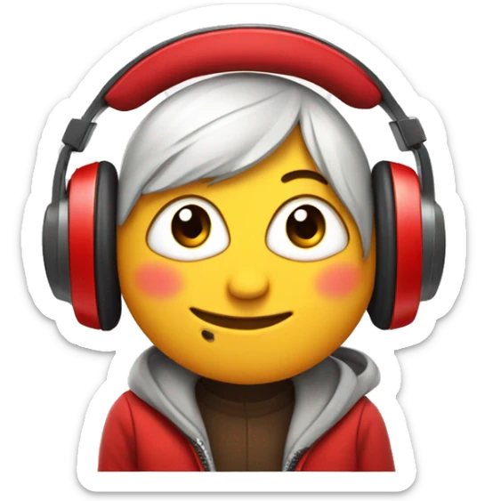 A bottle of coca cola with a face, ears and headphones and clothes sticker