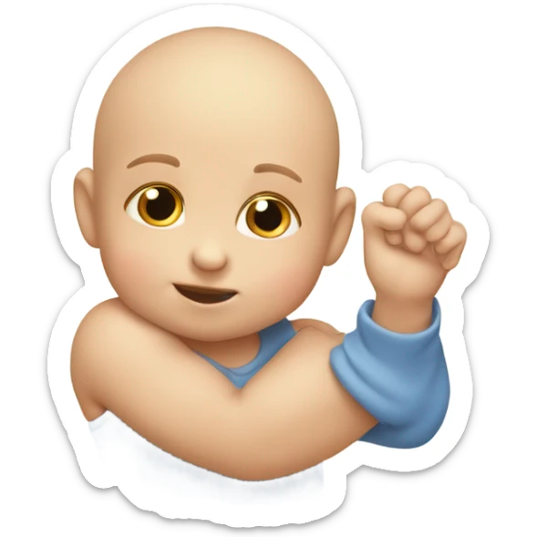 A cute baby boy’s head getting his head patted by an arm reaching out to pat it sticker