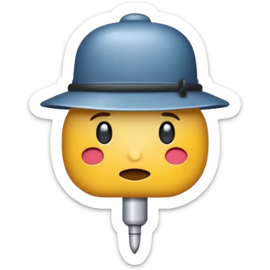 Trauriger Emoji hat eine Kanone in der hand zielt auf sein eigenen Kopf und lacht  sticker