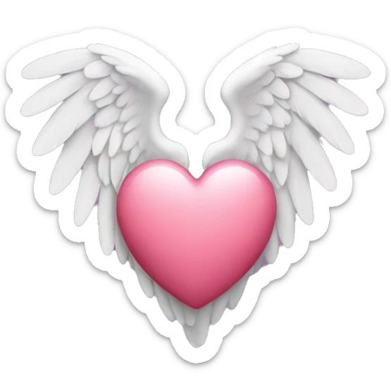 heart with angel wings sticker