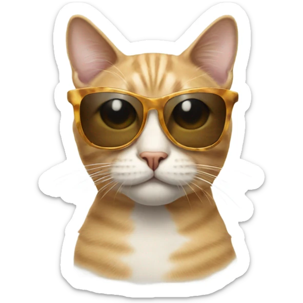 Cat with sunglasses sticker