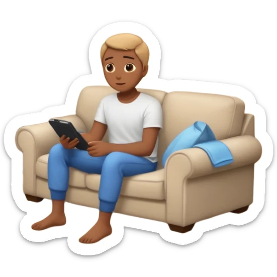 person watching a movie in their living room sticker