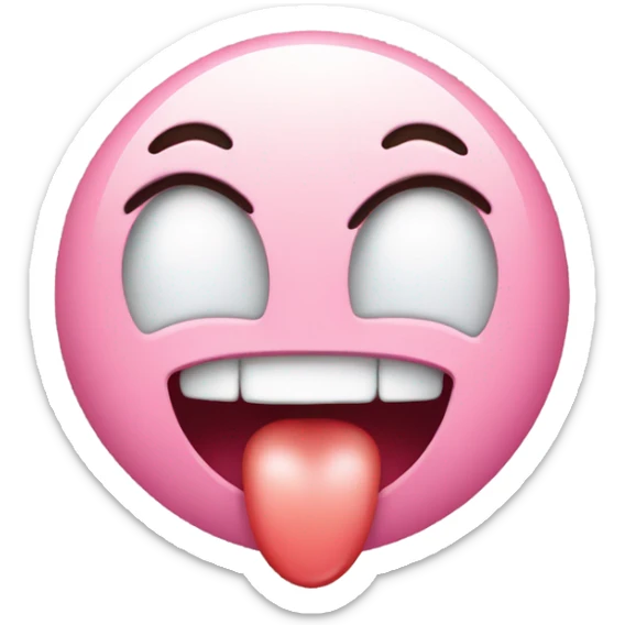 Emoji with tongue sticking out with heart eyes and drool sticker