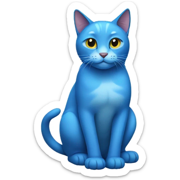 Blue cat sticker
