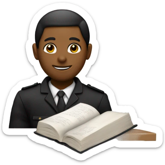 Generame un Adolecente color entre negro y blanco con un uniforme de la escuela y un libro de a iglesia en la mano. sticker