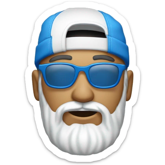 Homme blanc avec une petite barbe naissante portant des lunettes bleues , une casquette jordan bleu , un survêtement bleu sticker