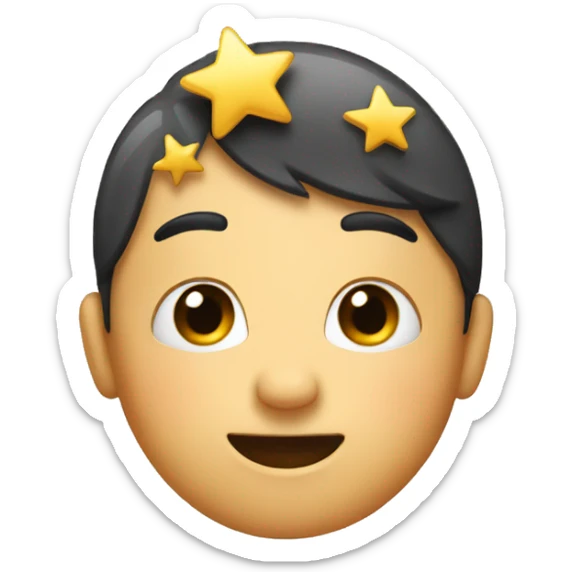 Emoji with stars on head sticker