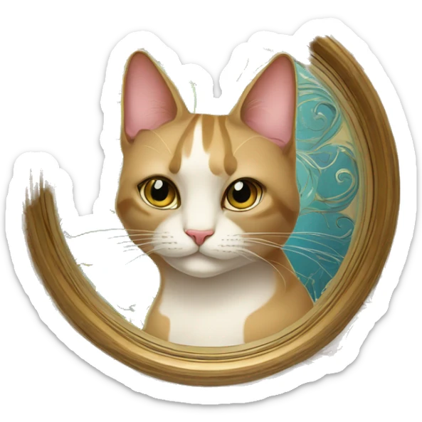 cat style dans un cadre art-nouveau complet très travaillé sticker