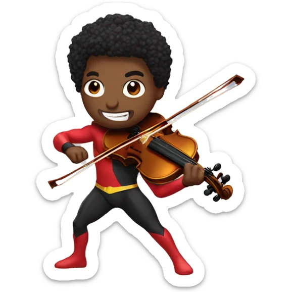 violin superhero sticker
