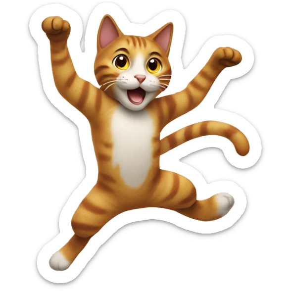 Jumping cat sticker