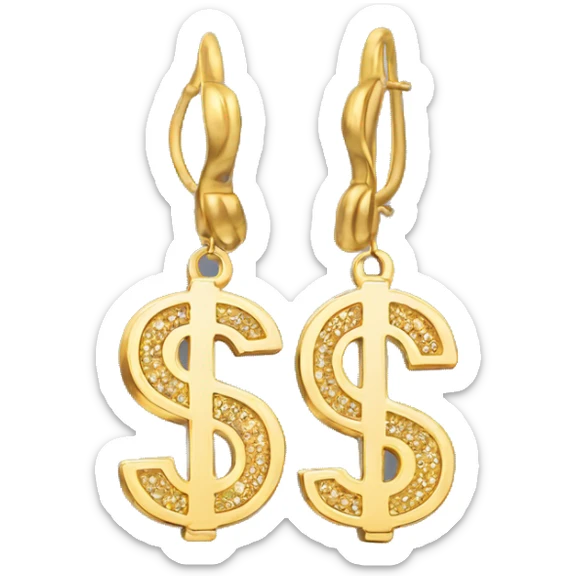 dollar shaped earring sticker