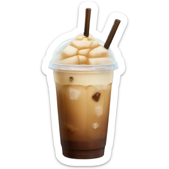 Starbuck ice coffee with ice cubes sticker