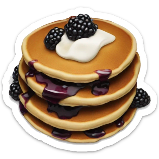 Black Blackberry pancakes  sticker