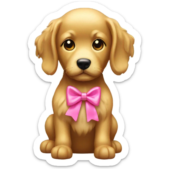 golden with pink bow  sticker