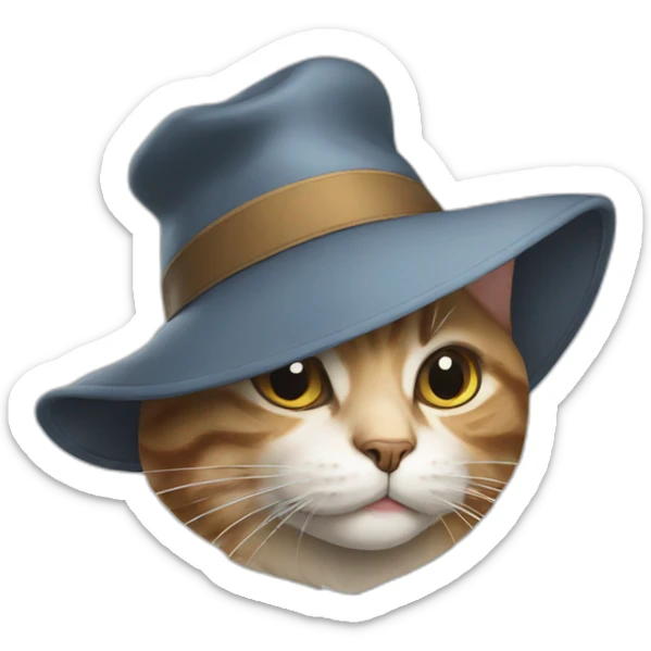 cat wearing a hat sticker