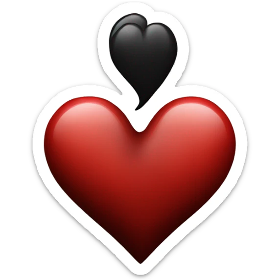 Red black heart sticker