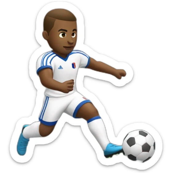 White French football player shooting the ball sticker