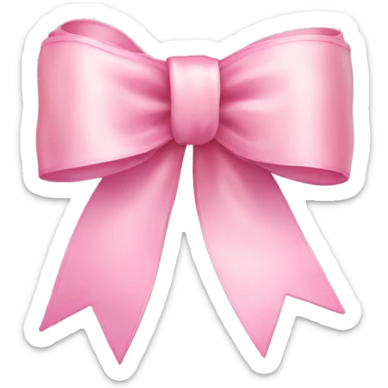 light pink ribbon bow sticker
