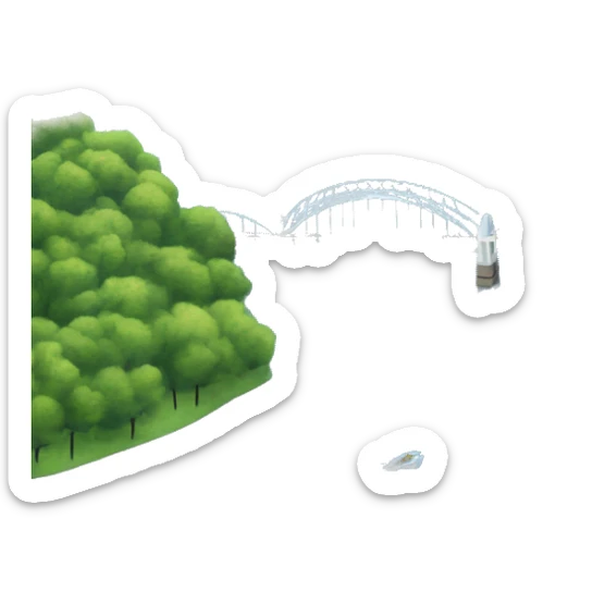 Scenic view of the Charles River in Boston with sparkling water, boats bridges, and the city skyline in the background surrounded by greenery and trees sticker