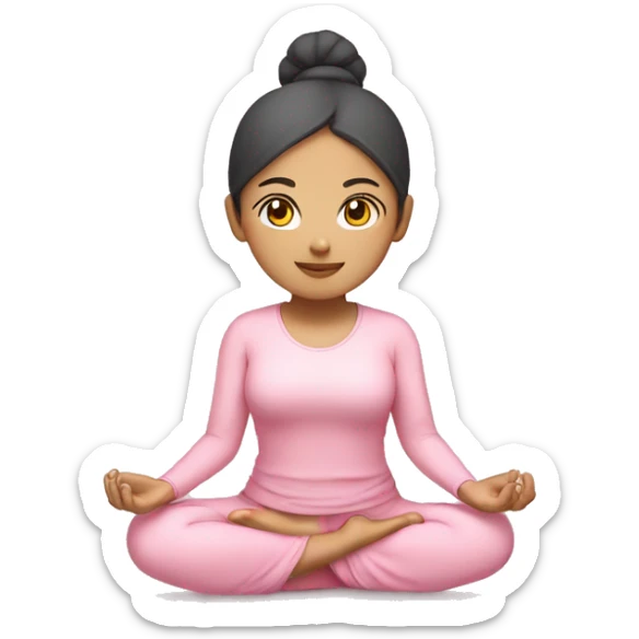 asian yoga girl light pink clothes  sticker