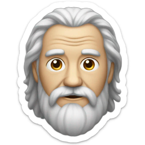 Wise old man with long hair and barbe looks like he knows a lot sticker
