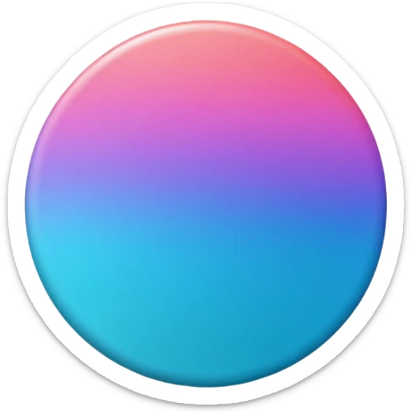 
One  3d credit coin color in in gradient of turquoise, blue, pink, purple, and coral sticker