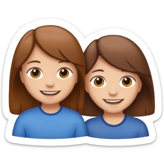 Make an best Friends Sticker in Cartoon Style with Brown and Brown hair sticker
