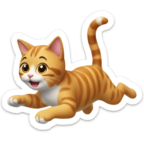 jumping cat sticker
