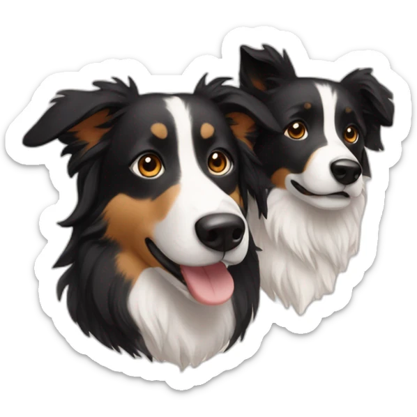 man and woman and Black colour hair Border collie with Brown eyes and a stout on the nose sticker