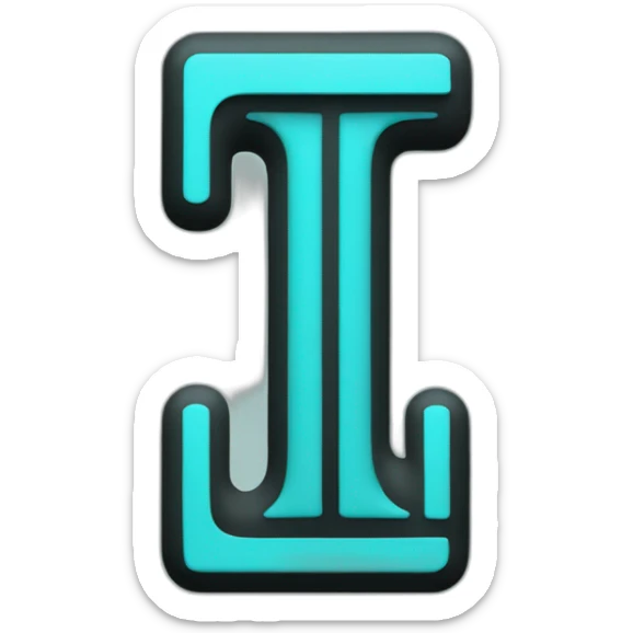 two symbols one is a black lowercase letter t and the other is a turquose verical bar sticker