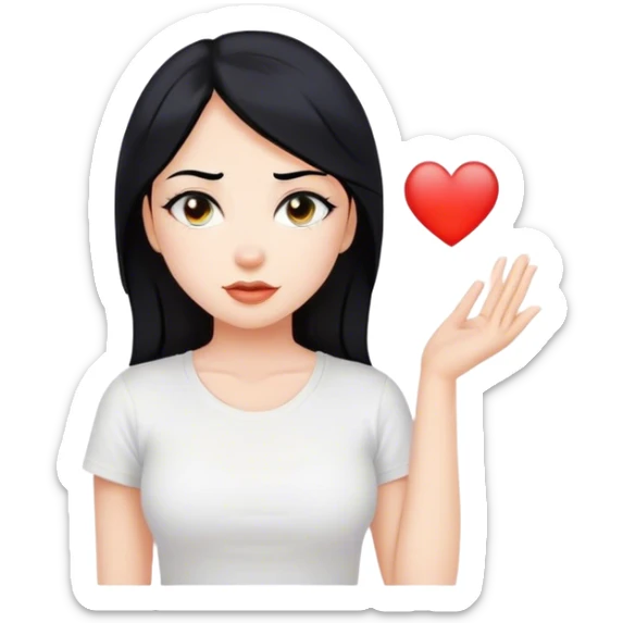 a beautiful woman names Лиза with black hair and a white t-shirt that says Скандализа sticker