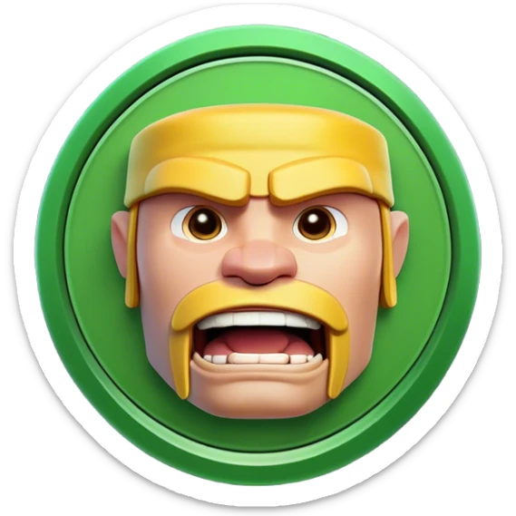 Clash of Clans aesthetic: Cinematic Playful Xbox Game Disc Portrait Emoji, rendered in a 3D vector-style similar to standard emojis with minimal shading and bold, simplified shapes. A compact, distinct form with signature details, softly glowing with a modern gaming energy charm. Simplified yet unmistakably iconic, highly detailed and consistent, glowing with a soft radiance and high shine. Stylized with a touch of next-gen innovation and a soft glowing outline, capturing the essence of a beloved gaming relic with a friendly, playful manner! sticker