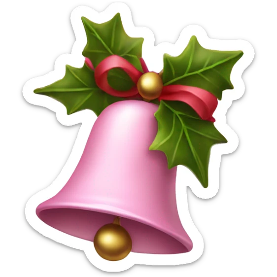 Light pink Christmas bells  sticker