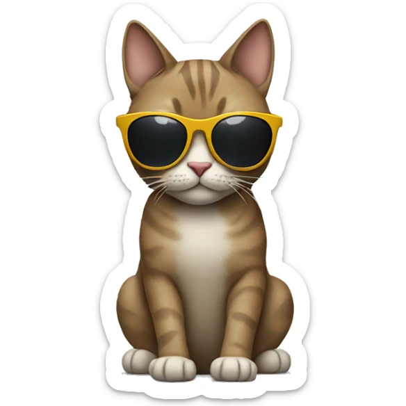 Cat with sunglasses sticker