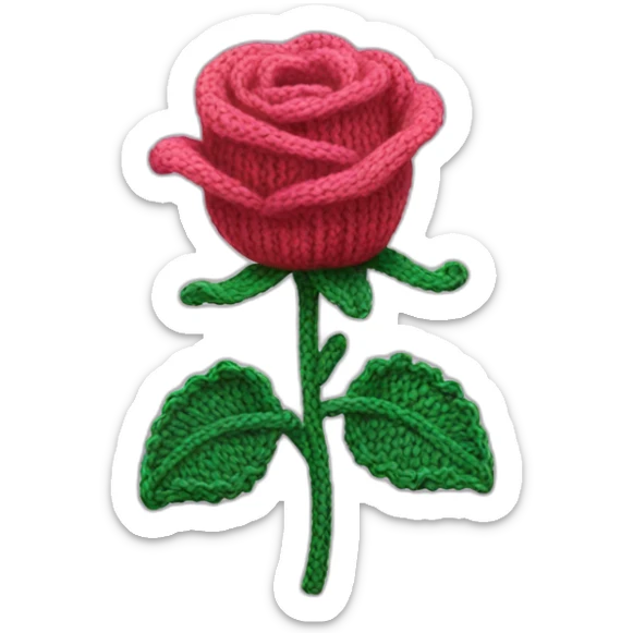Knit rose sticker