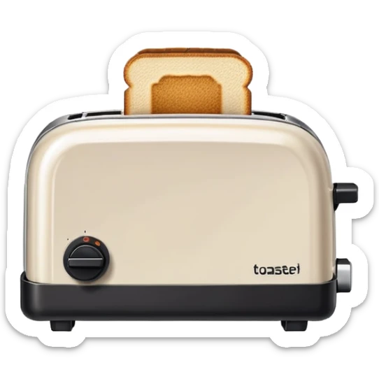 A simple 8-bit pixel art emoji of a toaster with a blocky, retro style, limited colors, and visible square pixels. sticker