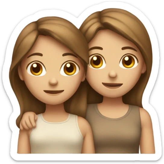 lesbian cuddles brown hair girl light brown hair girl  sticker