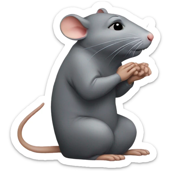 Rat praying sticker