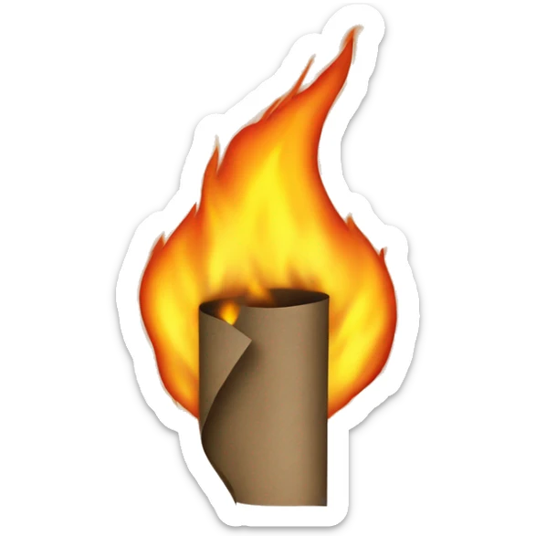 paper burning sticker