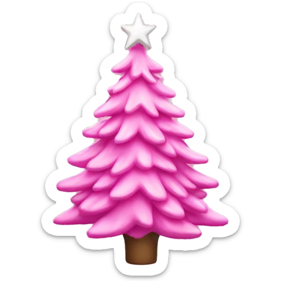 Pink Christmas tree sticker