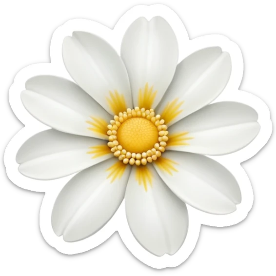 white flower sticker
