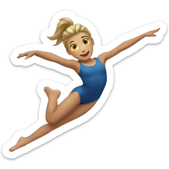 Une gymnastique qui fait un saut écart  sticker