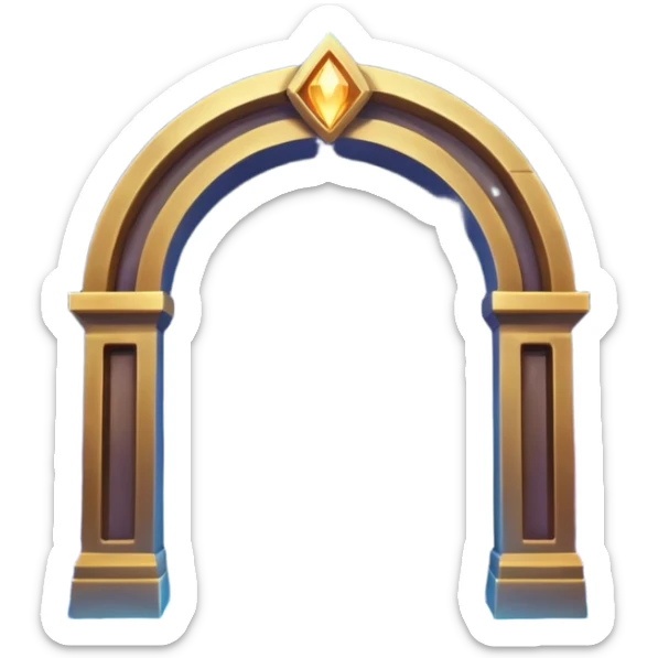 universe gate object icon, gigantic cosmic portal doorway, swirling galaxy energy inside, glowing starry aura, mystical space runes, fantasy sci-fi style, 3D cartoon, mobile game icon style, centered, clean background, no text, no watermark sticker