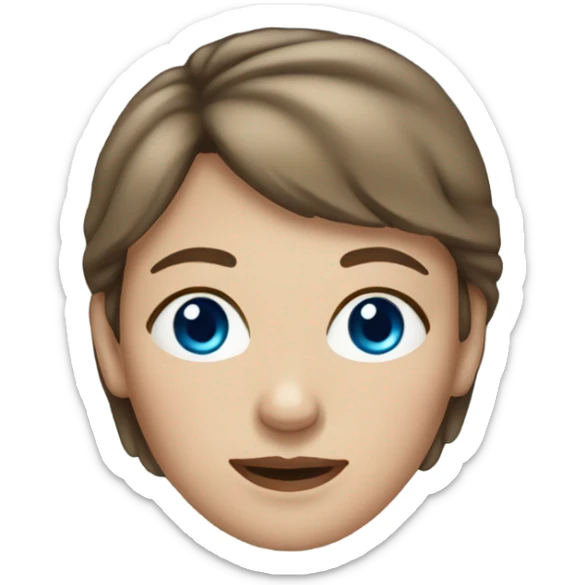 white-woman-slight-wrinkles-around-eyes-shorter-brown-hair-blue-eyes sticker