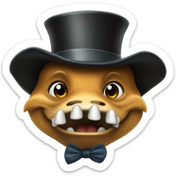 sahark with tophat sticker