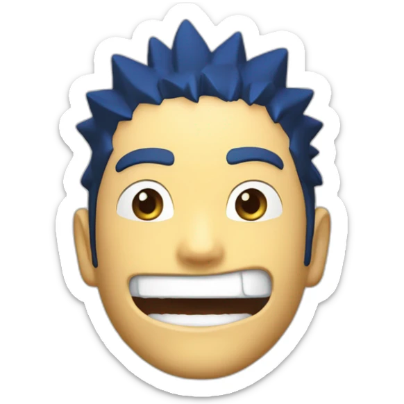 Naruto qui fait un pouce bleu et qui mange et ramène sticker