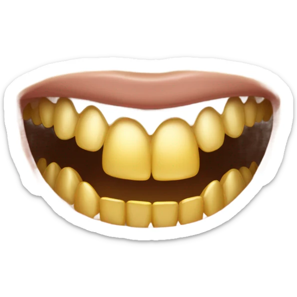 Gold Teeth smile sticker