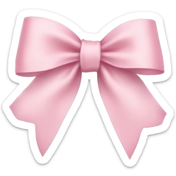 light pink ribbon bow sticker