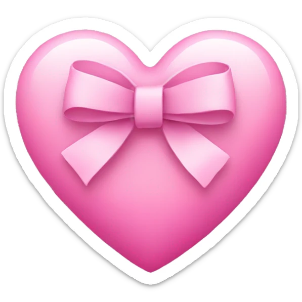 pink heart with bow sticker
